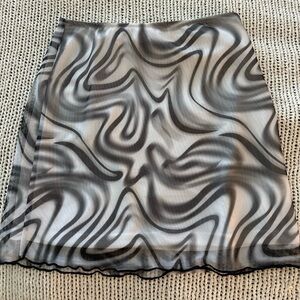 Bailey Rose (madida boutique) black and white swirl mesh mini skirt